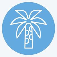 icône palmier. lié au symbole de la Thaïlande. façon yeux bleus. conception simple modifiable. simple illustration. icônes vectorielles simples. tourisme de voyage mondial. thaïlandais vecteur