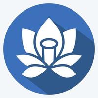 icône lotus. lié au symbole de la Thaïlande. style d'ombre longue. conception simple modifiable. simple illustration. icônes vectorielles simples. tourisme de voyage mondial. thaïlandais vecteur