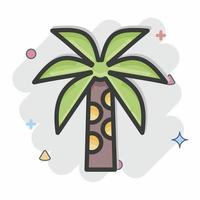 icône palmier. lié au symbole de la Thaïlande. style comique. conception simple modifiable. simple illustration. icônes vectorielles simples. tourisme de voyage mondial. thaïlandais vecteur