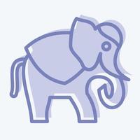icône éléphant. lié au symbole de la Thaïlande. style bicolore. conception simple modifiable. simple illustration. icônes vectorielles simples. tourisme de voyage mondial. thaïlandais vecteur