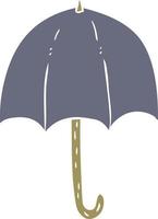 parapluie de dessin animé de style couleur plat vecteur