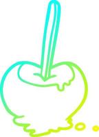 ligne de gradient froid dessinant la pomme d'amour vecteur