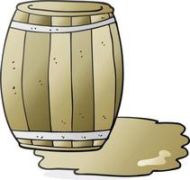 Bière de baril cartoon dessiné à main levée vecteur