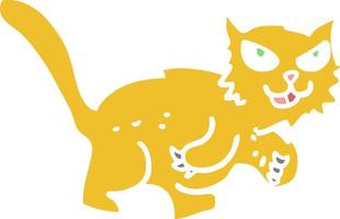 illustration en couleur plate du chat vecteur