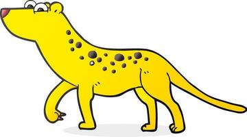 léopard de dessin animé dessiné à main levée vecteur
