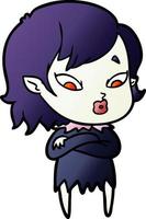 mignon, dessin animé, vampire, girl vecteur