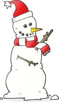 bonhomme de neige cartoon dessiné à main levée vecteur
