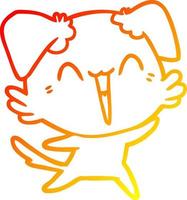 ligne de gradient chaud dessin dessin animé heureux petit chien vecteur