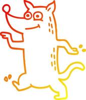 ligne de gradient chaud dessin dessin animé chien drôle vecteur