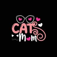 t-shirt maman chat. peut être utilisé pour la conception de mode de t-shirt de chat, la conception de typographie de chat, les vêtements de minou, les vecteurs de t-shirt, la conception d'autocollants, les cartes de voeux, les messages et les tasses. vecteur