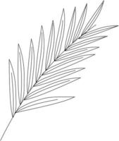 icône de vecteur de feuille de palmier noir et blanc