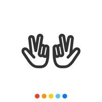 icône de geste de la main, geste de la main de hip hop ou rap, vecteur. vecteur