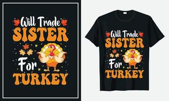 impression de vecteur de conception de t-shirt de thanksgiving