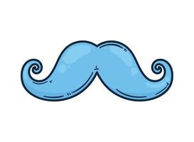 moustache masculine de couleur bleue vecteur