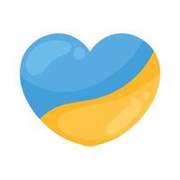 drapeau ukrainien dans le coeur vecteur