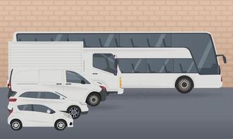 cinq maquettes de véhicules blancs vecteur