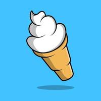 illustration d'icônes vectorielles de dessin animé de cône de crème glacée. concept de dessin animé plat. adapté à tout projet créatif. vecteur