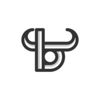 logo moderne géométrique de la lettre b corne vecteur