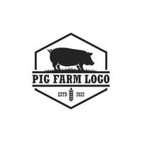 vecteur de logo de ferme porcine. logo de la ferme bovine