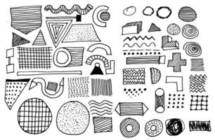 doodle abstrait de gribouillis de memphis. illustration vectorielle isolée dessinée à la main sur fond blanc vecteur
