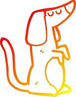 chien de dessin animé de dessin de ligne de gradient chaud vecteur