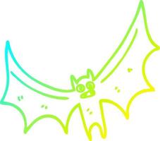 chauve-souris de dessin animé de dessin de ligne de gradient froid vecteur