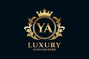 modèle initial de logo de luxe royal de lettre ya dans l'art vectoriel pour des projets de marque luxueux et d'autres illustrations vectorielles.