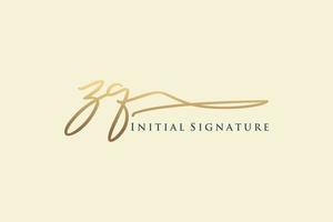 modèle de logo de signature de lettre initiale zq logo de conception élégante. illustration vectorielle de calligraphie dessinée à la main. vecteur