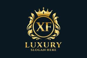 modèle initial de logo de luxe royal de lettre xf dans l'art vectoriel pour des projets de marque luxueux et d'autres illustrations vectorielles.