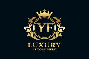 modèle initial de logo de luxe royal de lettre yf dans l'art vectoriel pour des projets de marque luxueux et d'autres illustrations vectorielles.