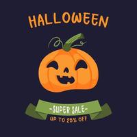 bannière de super vente halloween vecteur