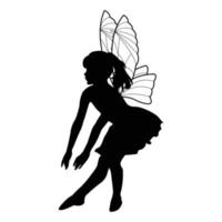 illustration de silhouette de fée mignonne vecteur