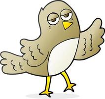 oiseau de dessin animé dessiné à main levée vecteur