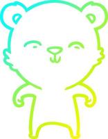 ligne de gradient froid dessin ours de dessin animé heureux vecteur