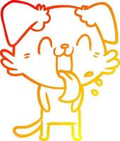 ligne de gradient chaud dessin dessin animé chien haletant vecteur