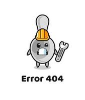 erreur 404 avec la jolie mascotte cuillère vecteur