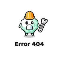 erreur 404 avec la jolie mascotte de chewing-gum vecteur