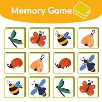 jeu de mémoire pour enfants vector illustration isolé sur fond blanc