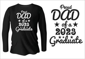 fier papa d'un design de t-shirt diplômé 2023 avec vecteur