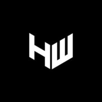 création de logo de lettre hw avec fond noir dans l'illustrateur. logo vectoriel, dessins de calligraphie pour logo, affiche, invitation, etc. vecteur