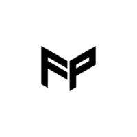 création de logo de lettre fp avec un fond blanc dans l'illustrateur. logo vectoriel, dessins de calligraphie pour logo, affiche, invitation, etc. vecteur