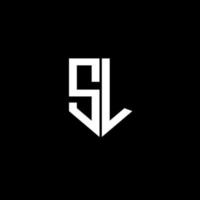 création de logo de lettre sl avec fond noir dans l'illustrateur. logo vectoriel, dessins de calligraphie pour logo, affiche, invitation, etc. vecteur