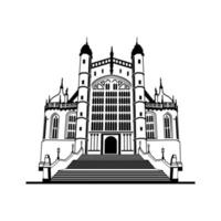 vecteur de conception d'illustration de bâtiment de chapelle de st george