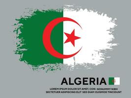 vecteur de conception de drapeau coloré algérie texture grunge professionnel