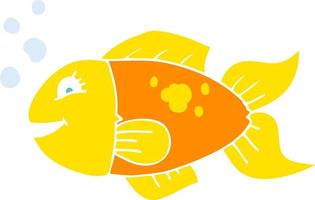 illustration de couleur plate de poisson vecteur