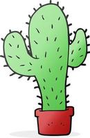 cactus de dessin animé dessiné à main levée vecteur