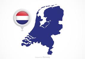 Vecteur libre néerlandais flag map pointer