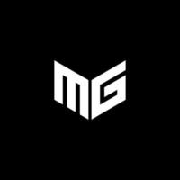 création de logo de lettre mg avec fond noir dans l'illustrateur. logo vectoriel, dessins de calligraphie pour logo, affiche, invitation, etc. vecteur