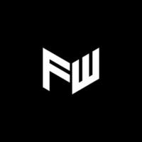 création de logo de lettre fw avec fond noir dans l'illustrateur. logo vectoriel, dessins de calligraphie pour logo, affiche, invitation, etc. vecteur