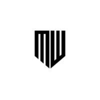 création de logo de lettre mw avec un fond blanc dans l'illustrateur. logo vectoriel, dessins de calligraphie pour logo, affiche, invitation, etc. vecteur